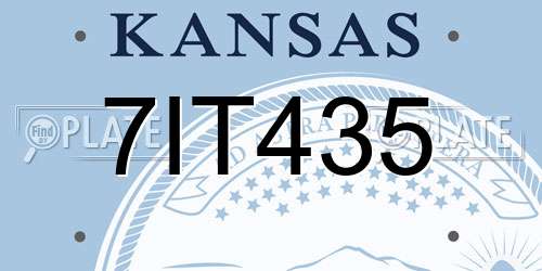 7IT435 Kansas License Plate
