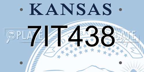 7IT438 Kansas License Plate
