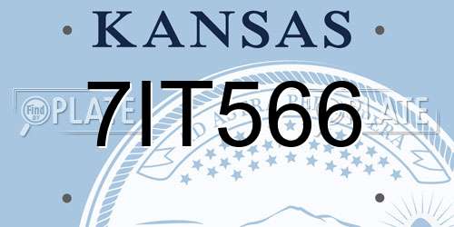 7IT566 Kansas License Plate