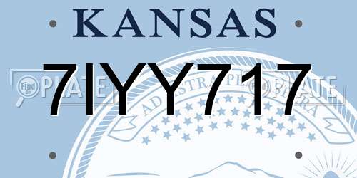 7IYY717 Kansas License Plate