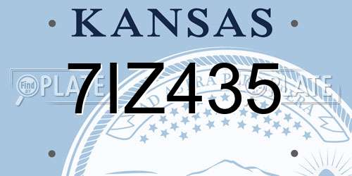 7IZ435 Kansas License Plate