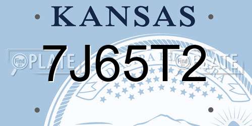 7J65T2 Kansas License Plate