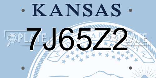 7J65Z2 Kansas License Plate