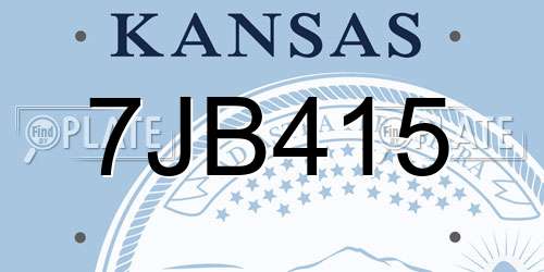 7JB415 Kansas License Plate