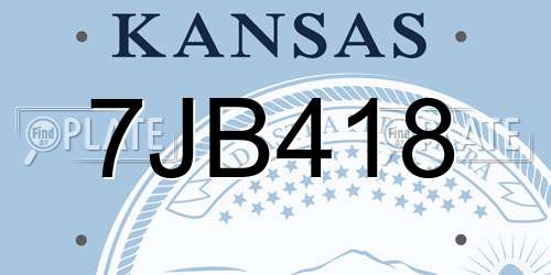 7JB418 Kansas License Plate