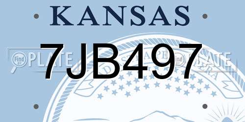 7JB497 Kansas License Plate