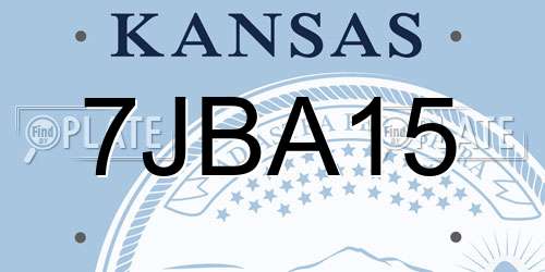 7JBA15 Kansas License Plate