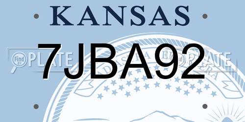 7JBA92 Kansas License Plate
