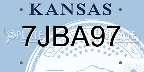 7JBA97 Kansas License Plate