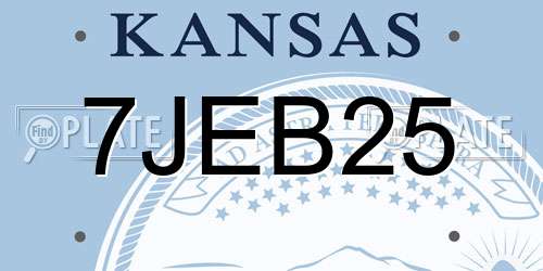 7JEB25 Kansas License Plate