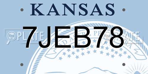 7JEB78 Kansas License Plate