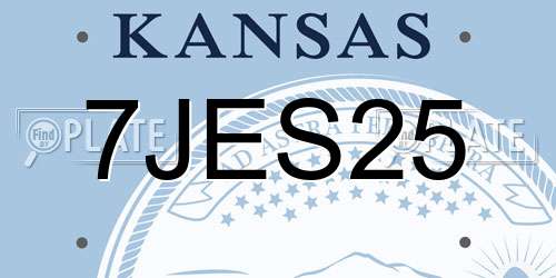 7JES25 Kansas License Plate