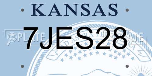 7JES28 Kansas License Plate