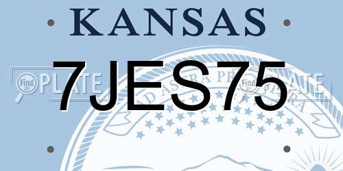 7JES75 Kansas License Plate