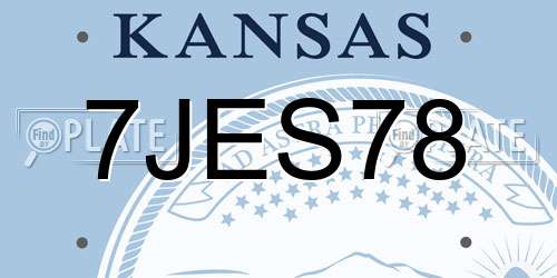 7JES78 Kansas License Plate