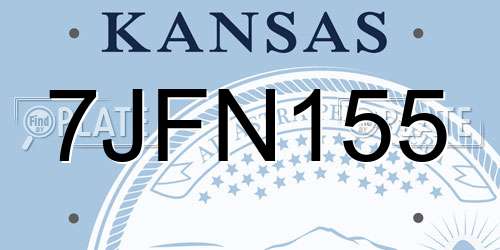 7JFN155 Kansas License Plate
