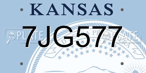 7JG577 Kansas License Plate