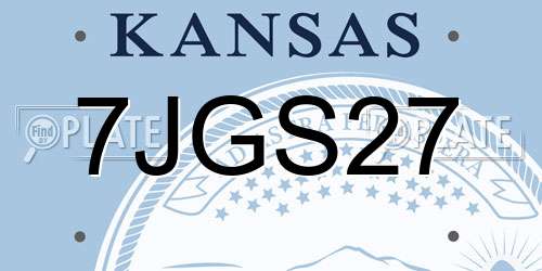 7JGS27 Kansas License Plate