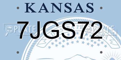 7JGS72 Kansas License Plate