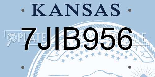 7JIB956 Kansas License Plate