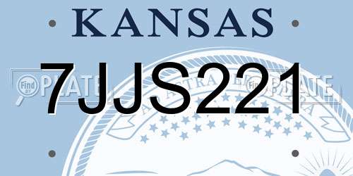 7JJS221 Kansas License Plate