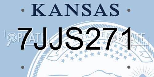 7JJS271 Kansas License Plate