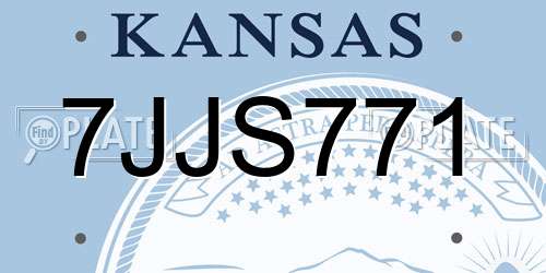 7JJS771 Kansas License Plate