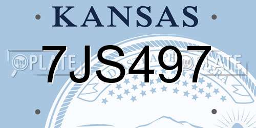7JS497 Kansas License Plate