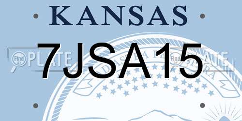 7JSA15 Kansas License Plate