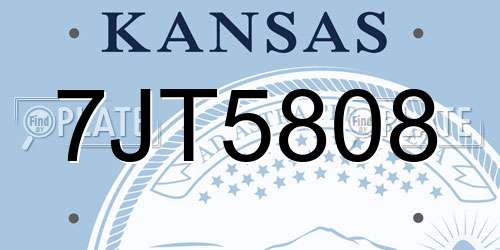 7JT5808 Kansas License Plate