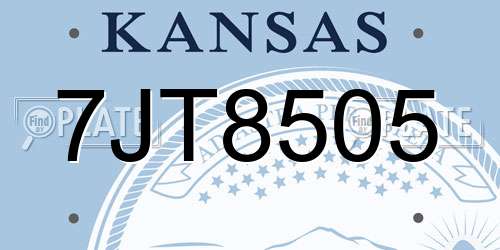 7JT8505 Kansas License Plate