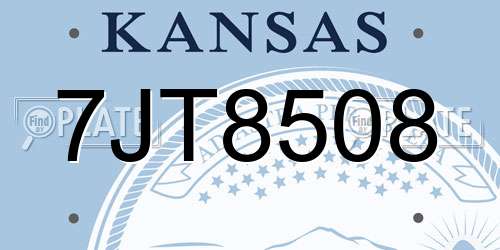 7JT8508 Kansas License Plate