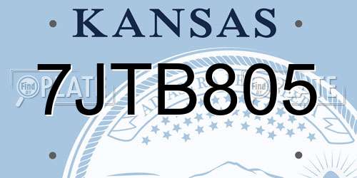 7JTB805 Kansas License Plate