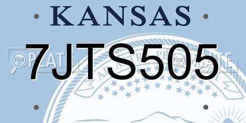 7JTS505 Kansas License Plate