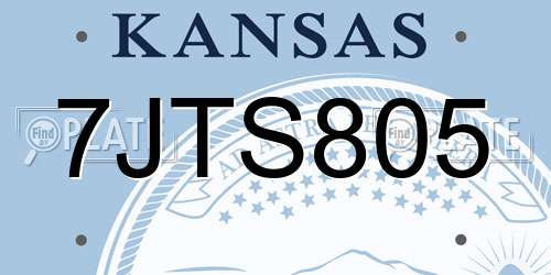 7JTS805 Kansas License Plate