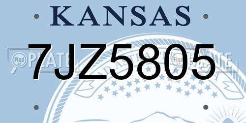 7JZ5805 Kansas License Plate