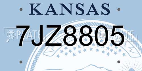 7JZ8805 Kansas License Plate