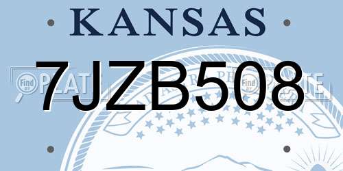 7JZB508 Kansas License Plate