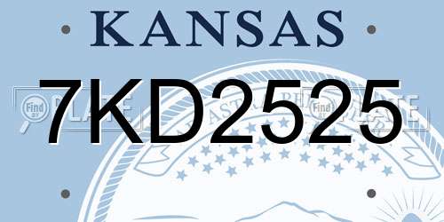 7KD2525 Kansas License Plate