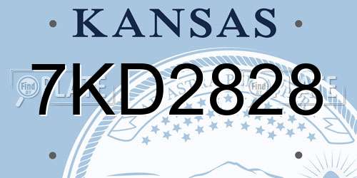 7KD2828 Kansas License Plate