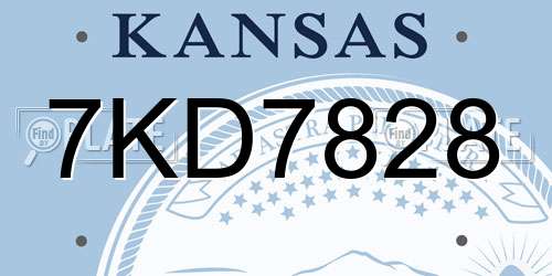 7KD7828 Kansas License Plate