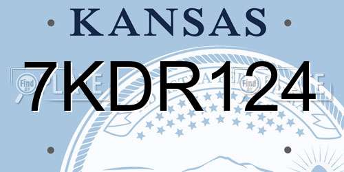 7KDR124 Kansas License Plate