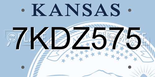 7KDZ575 Kansas License Plate