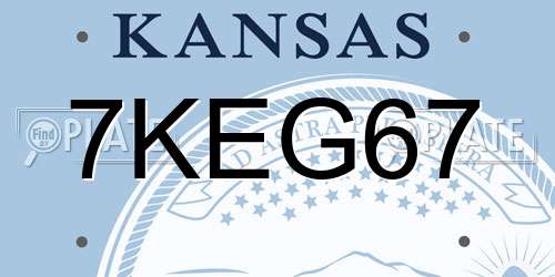 7KEG67 Kansas License Plate