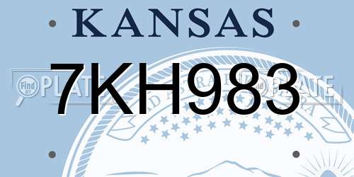 7KH983 Kansas License Plate