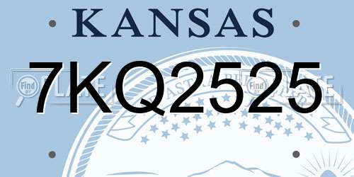 7KQ2525 Kansas License Plate