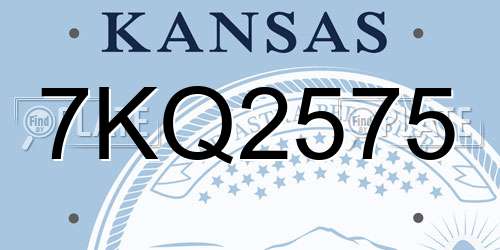 7KQ2575 Kansas License Plate