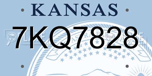 7KQ7828 Kansas License Plate