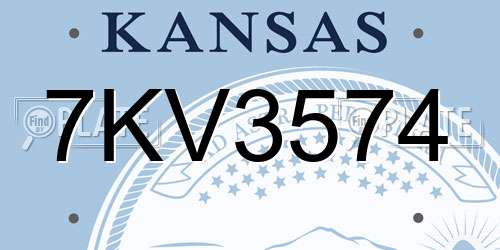 7KV3574 Kansas License Plate
