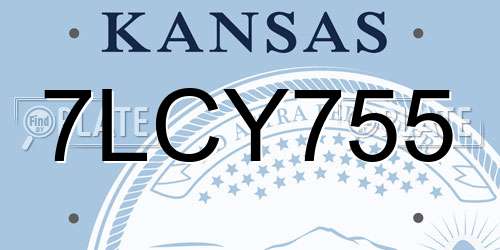 7LCY755 Kansas License Plate